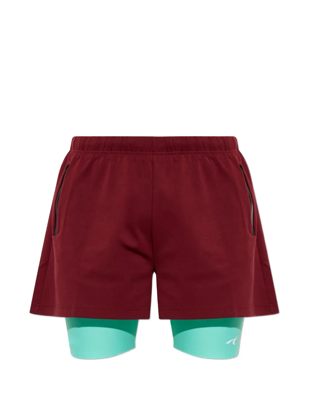 Balenciaga logo-print layered shorts - Rosso