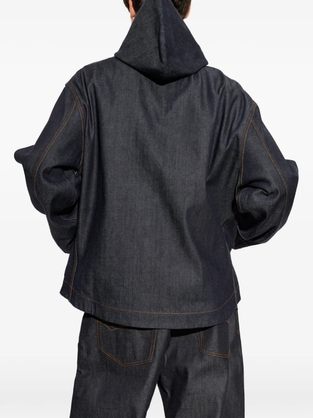 Balenciaga Denim jack met capuchon Blauw