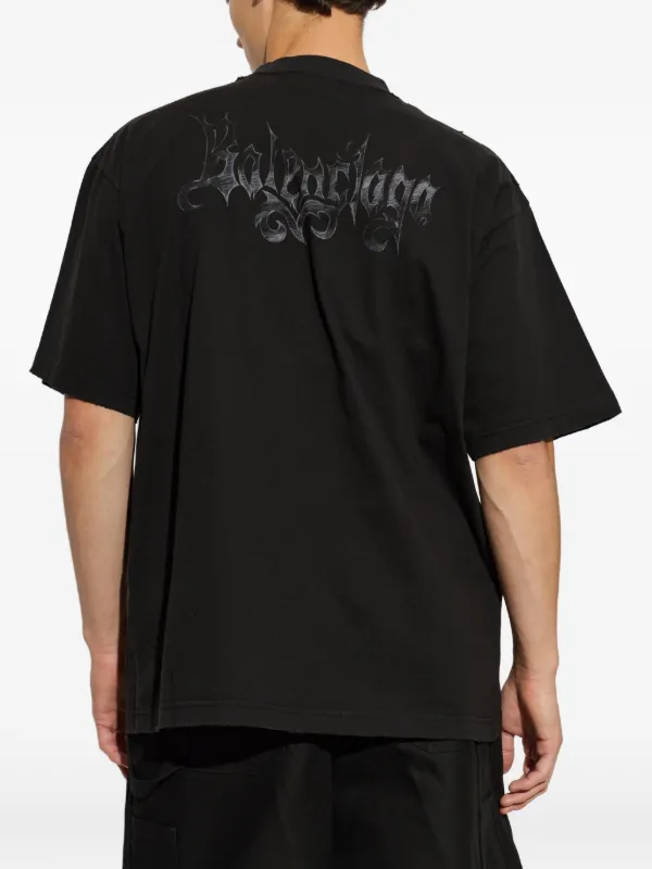 Balenciaga logo-print T-shirt | Black | FARFETCH