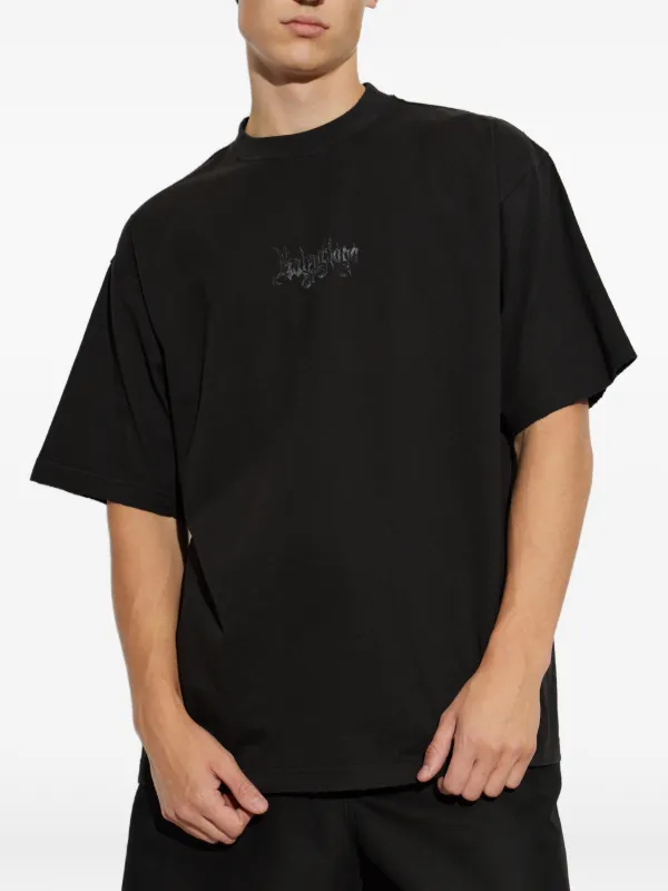 Balenciaga logo-print T-shirt | Black | FARFETCH