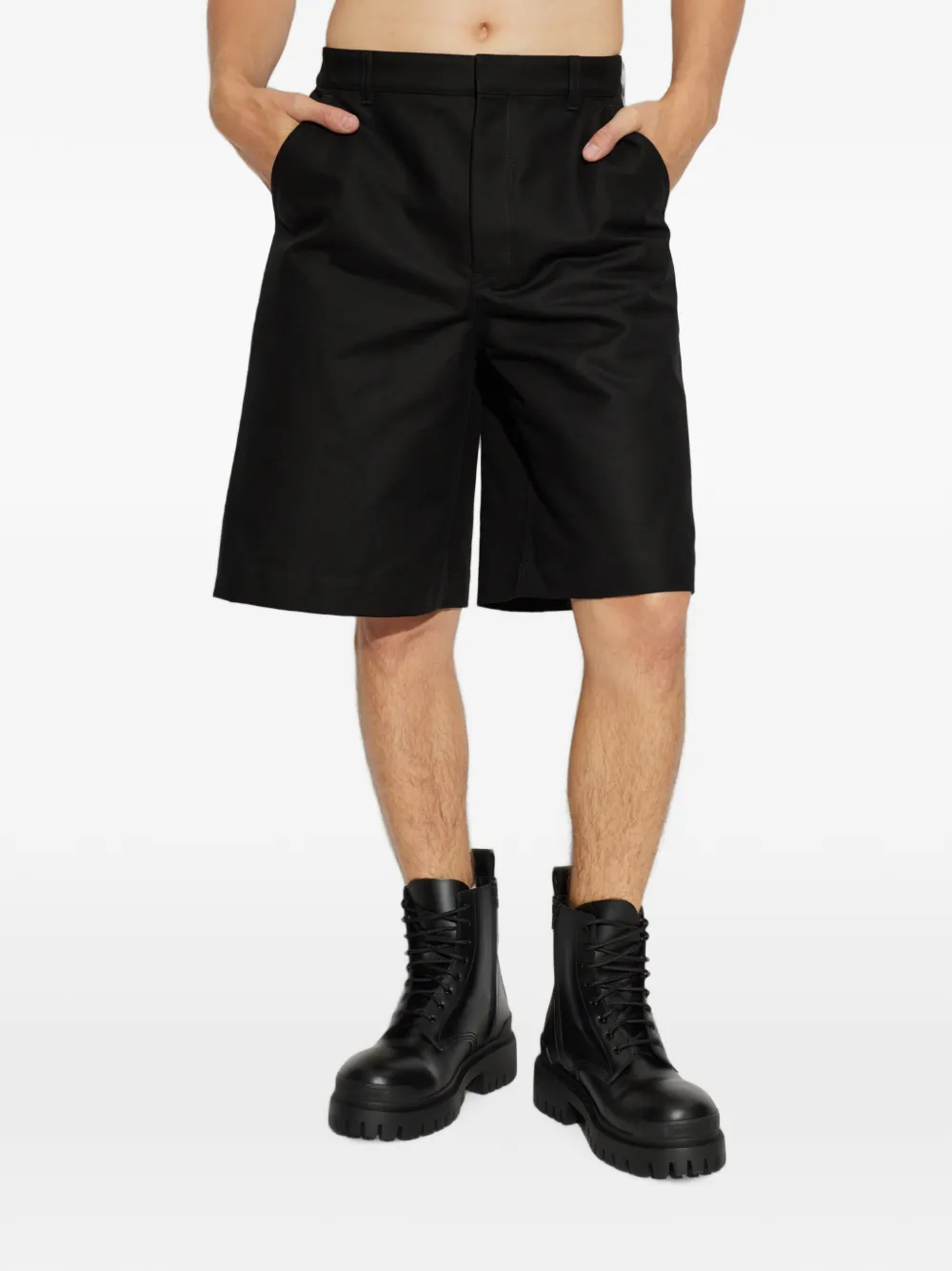 Balenciaga Katoenen shorts met meerdere zakken Zwart