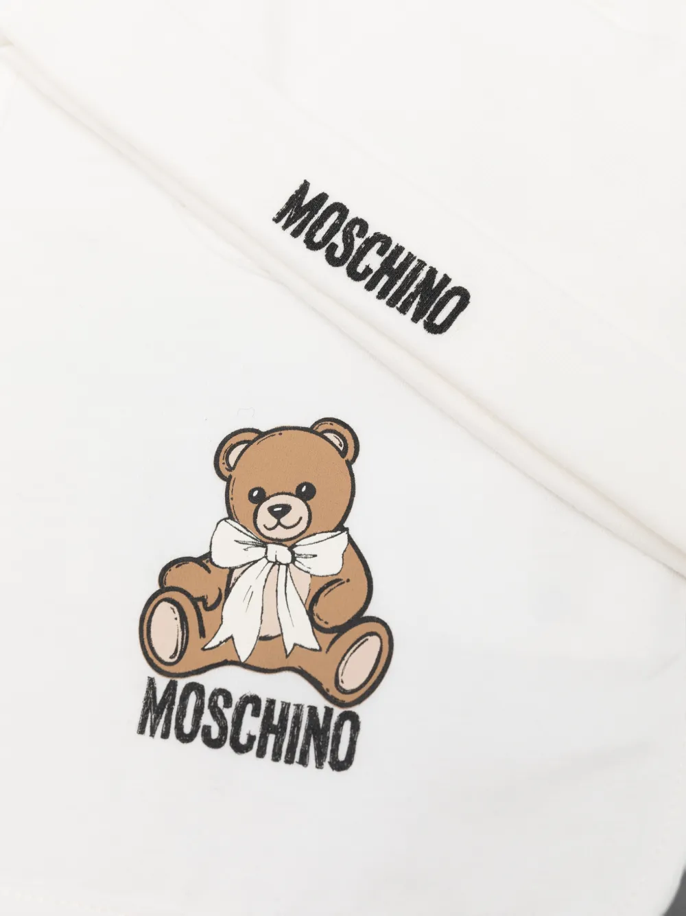 Moschino Kids Teddy Bear muts en slabbetje Wit