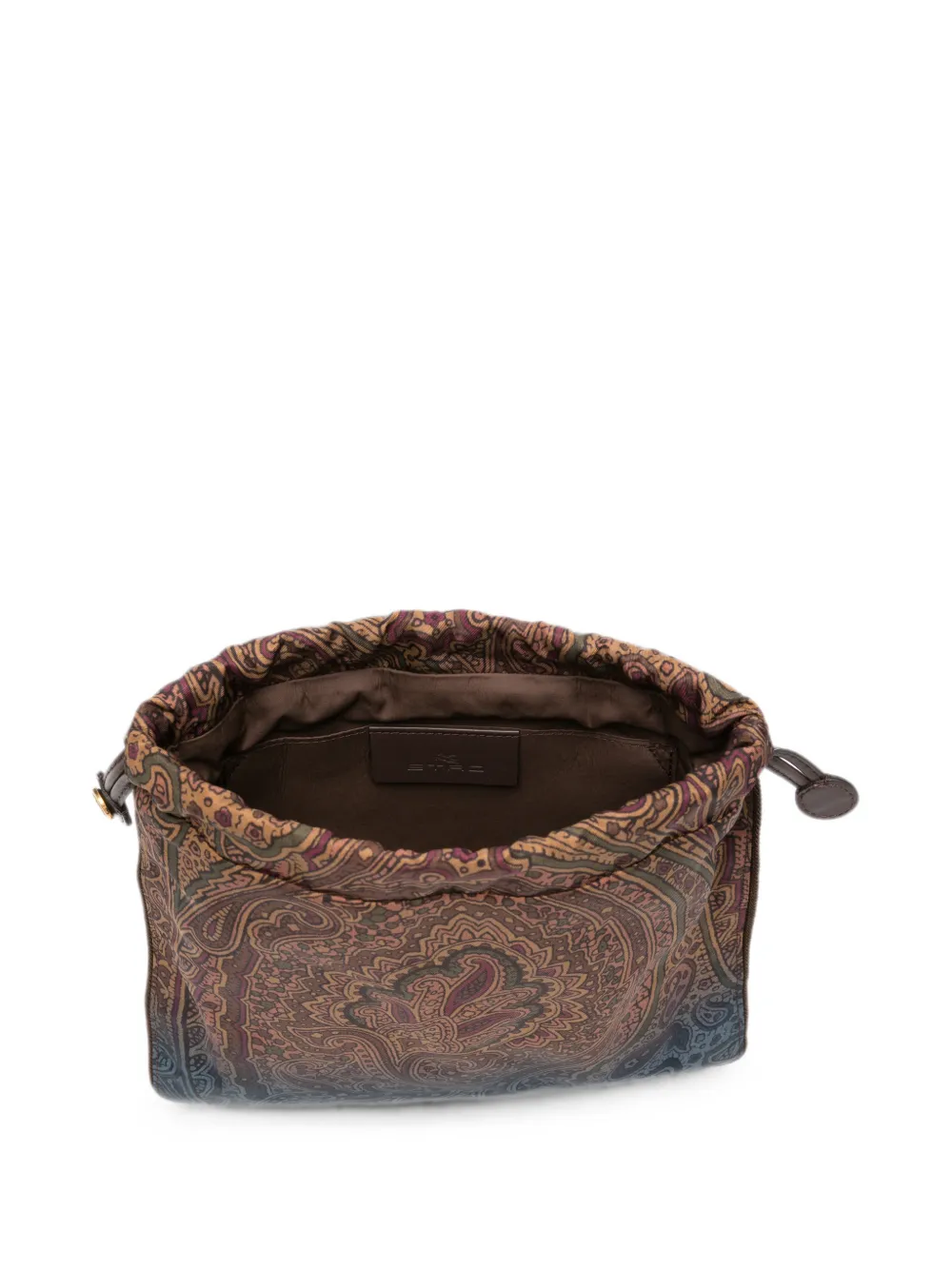 ETRO Shopper met trekkoord en paisley-print Bruin