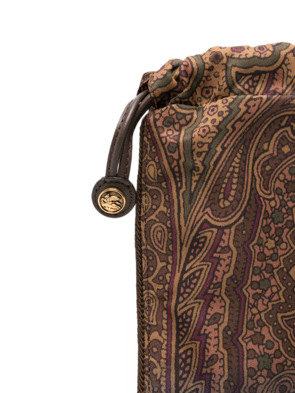 ETRO Shopper met trekkoord en paisley-print Bruin