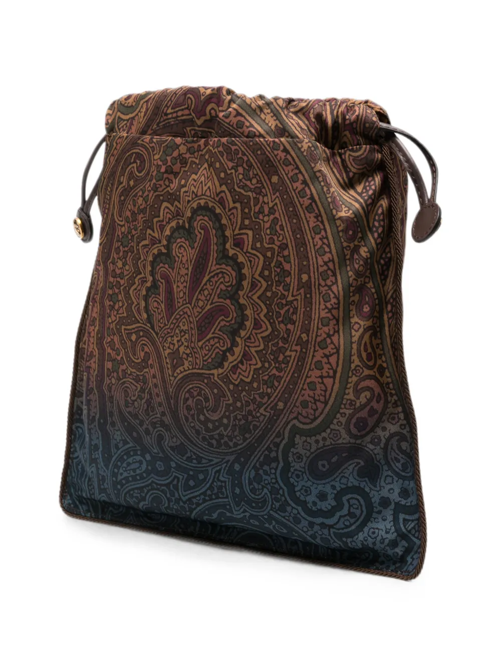 ETRO Shopper met trekkoord en paisley-print Bruin