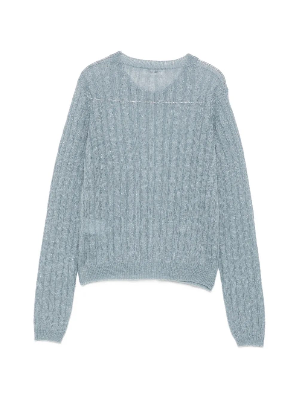 Roberto Collina cable-knit metallic-thread sweater Blauw