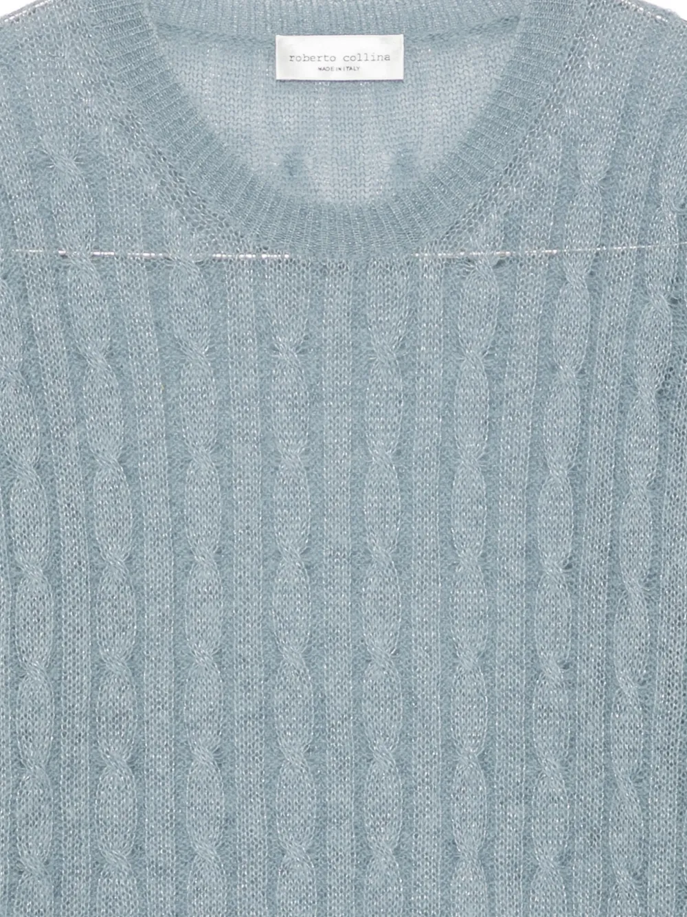 Roberto Collina cable-knit metallic-thread sweater Blauw