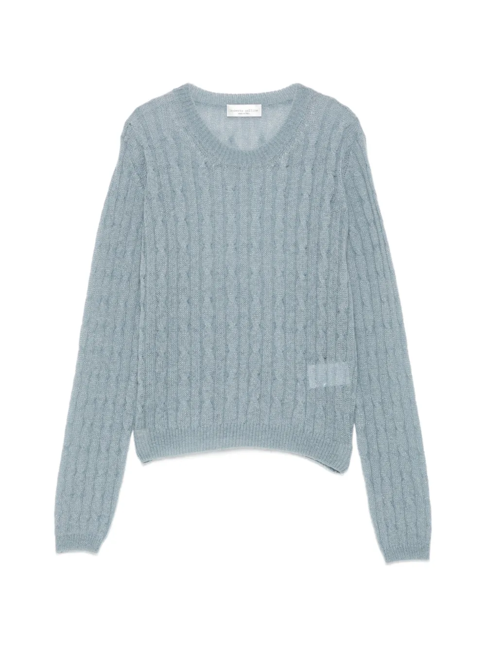 Roberto Collina cable-knit metallic-thread sweater Blauw