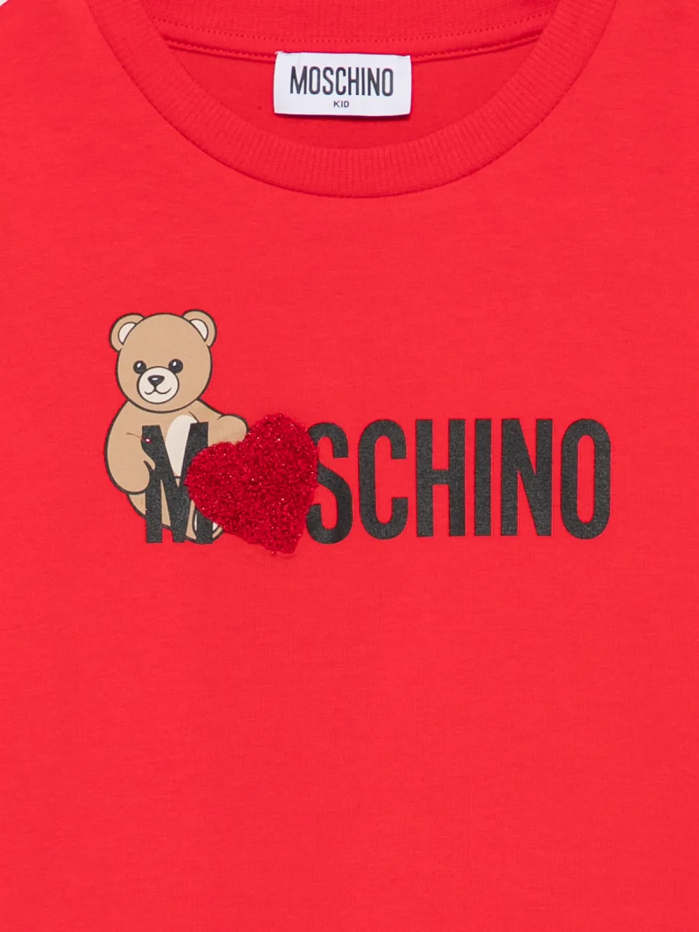 Moschino Kids heart-patch T-shirt Rood