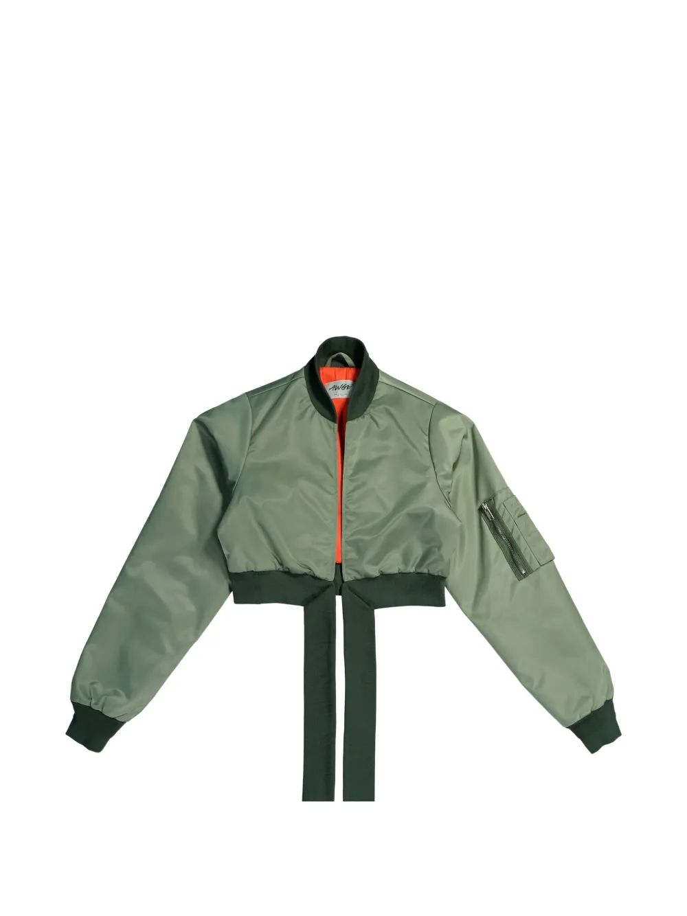 Awge Wrap-design Cropped Bomber Jacket In Green