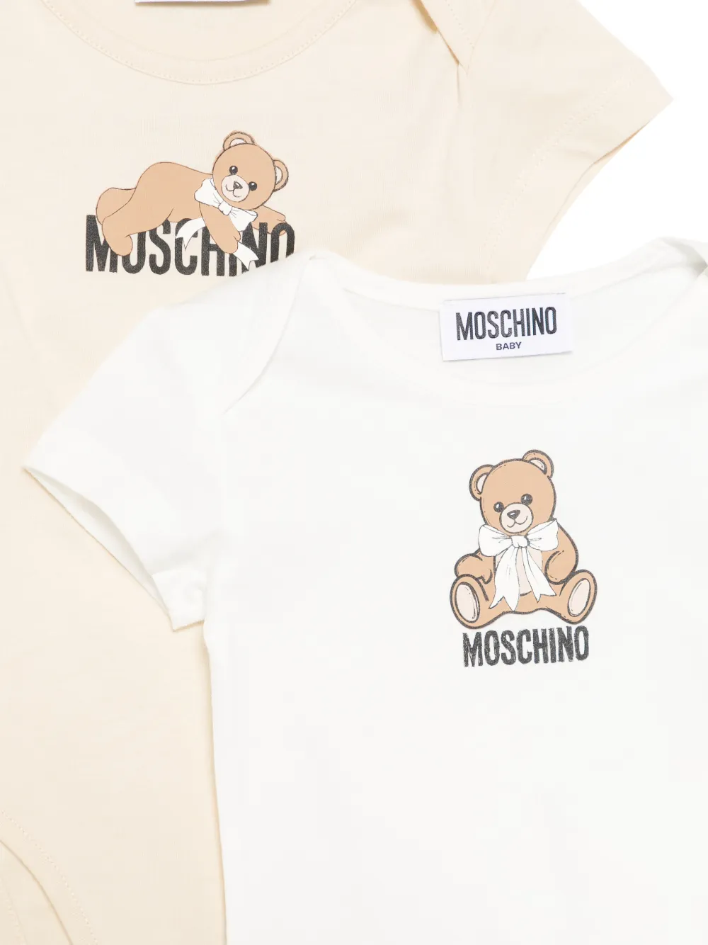 Moschino Kids Teddy Bear romper met print Beige