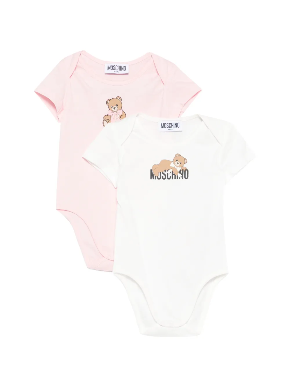 Moschino Kids Teddy Bear logo-print body set - Rosa