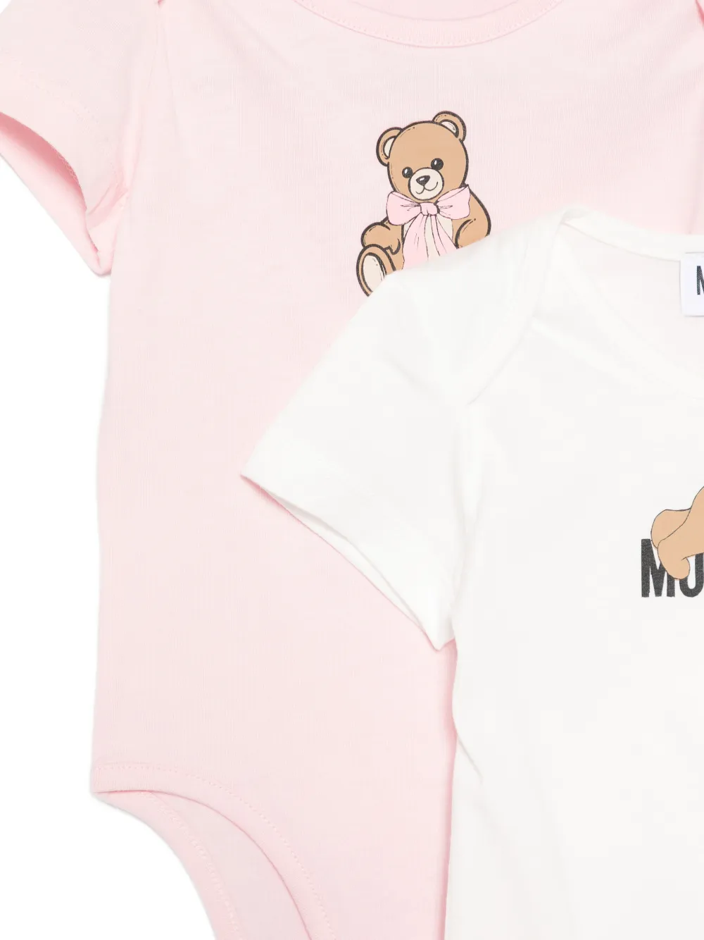 Moschino Kids Teddy Bear romper met logo-print Roze
