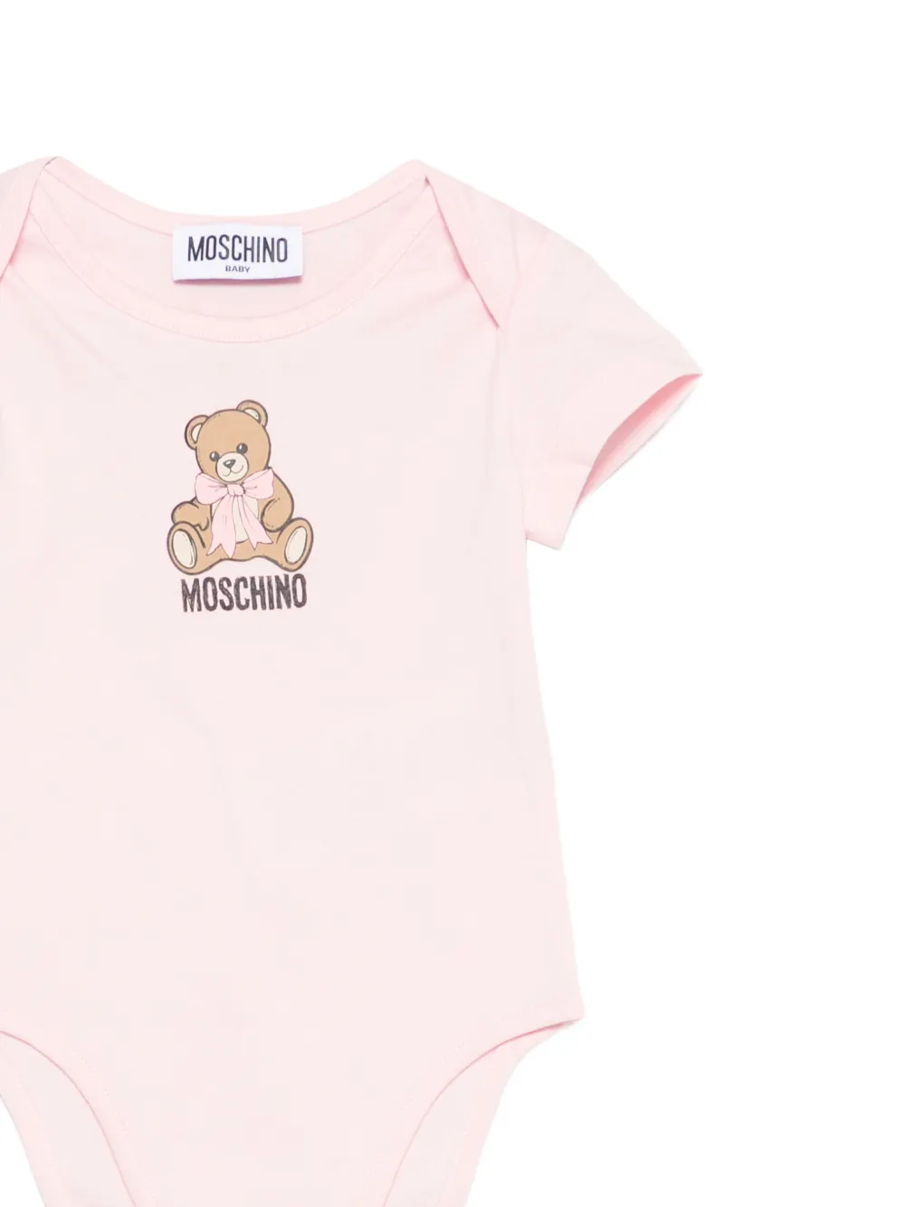 Moschino Kids Teddy Bear romper met logo-print Roze