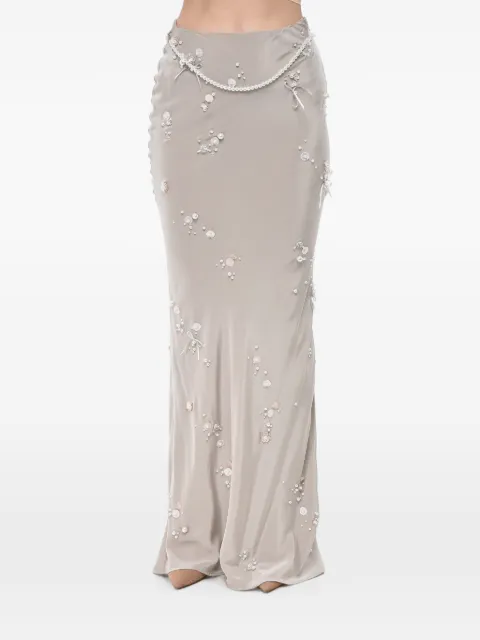 Bernadette Jolene embroidered silk maxi skirt