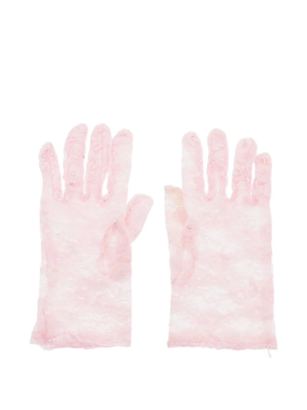 Super Blond Lace-patterned Gloves In Pink