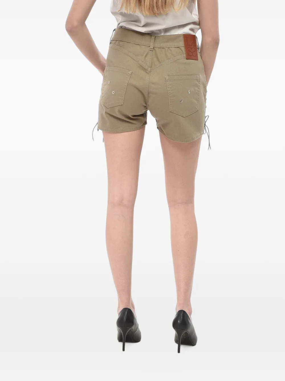Ludovic de Saint Sernin lace-up denim shorts Bruin