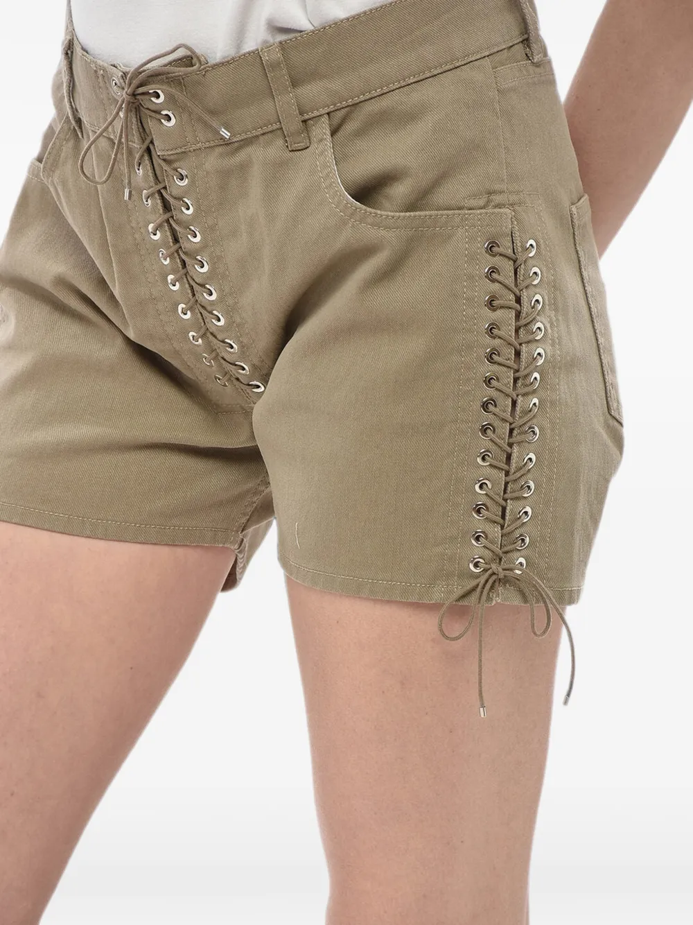 Ludovic de Saint Sernin lace-up denim shorts Bruin
