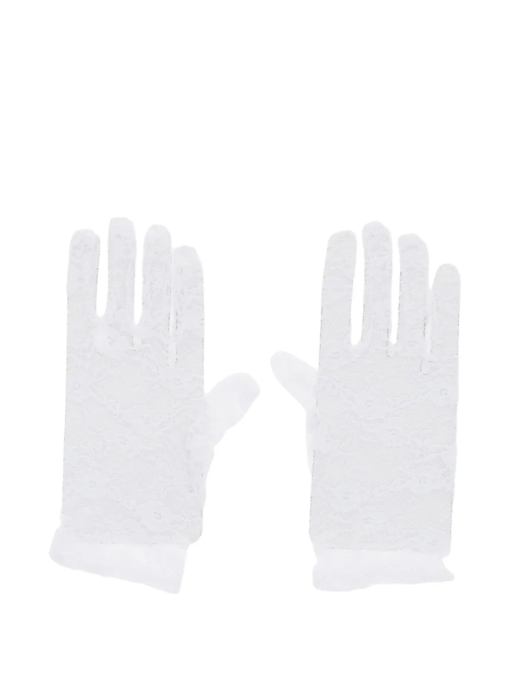 Super Blond Lace-pattern Gloves In Yellow
