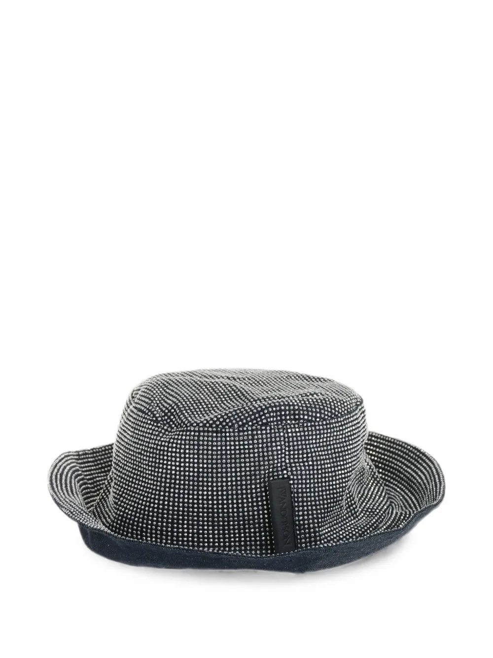 JW Anderson rhinestone-embellished logo-patch bucket hat - Blau