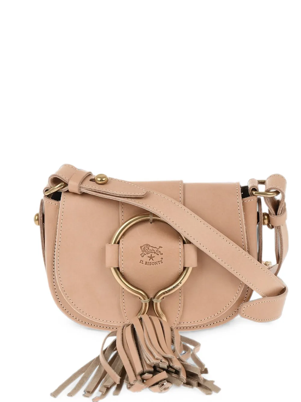 Il Bisonte tassel-detail leather crossbody bag - Nude