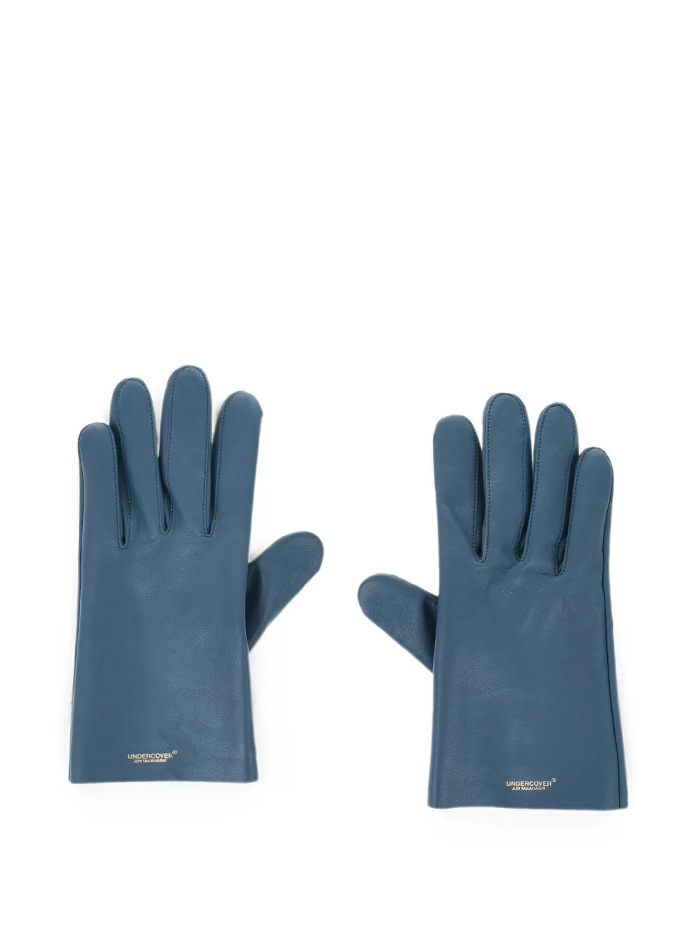 Undercover logo-print leather gloves - Blau