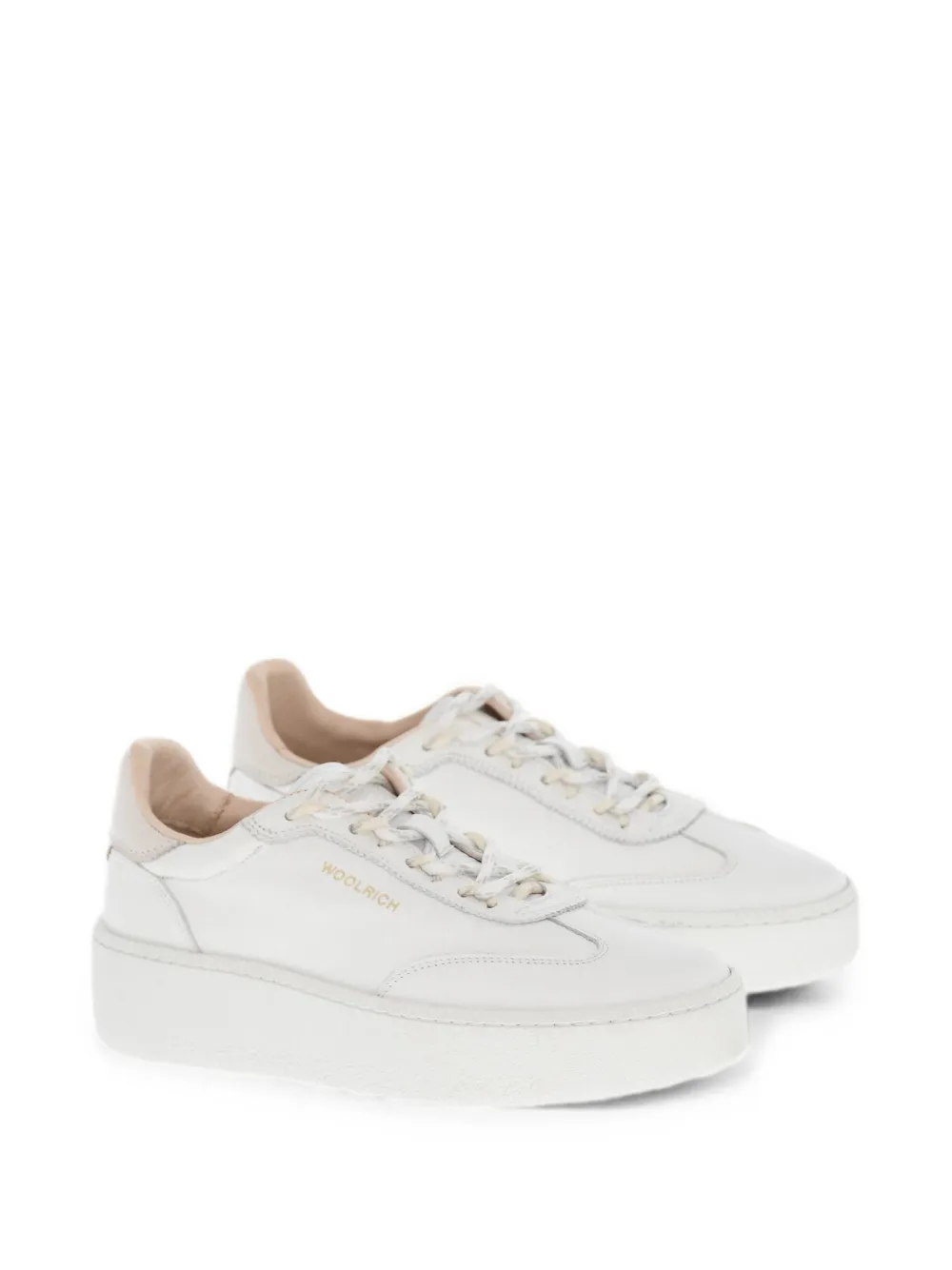 Woolrich lace-up leather sneakers Wit