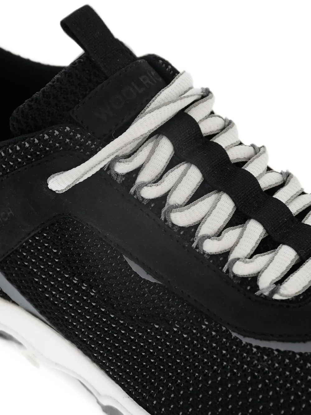 Woolrich perforated suede-trim sneakers Zwart