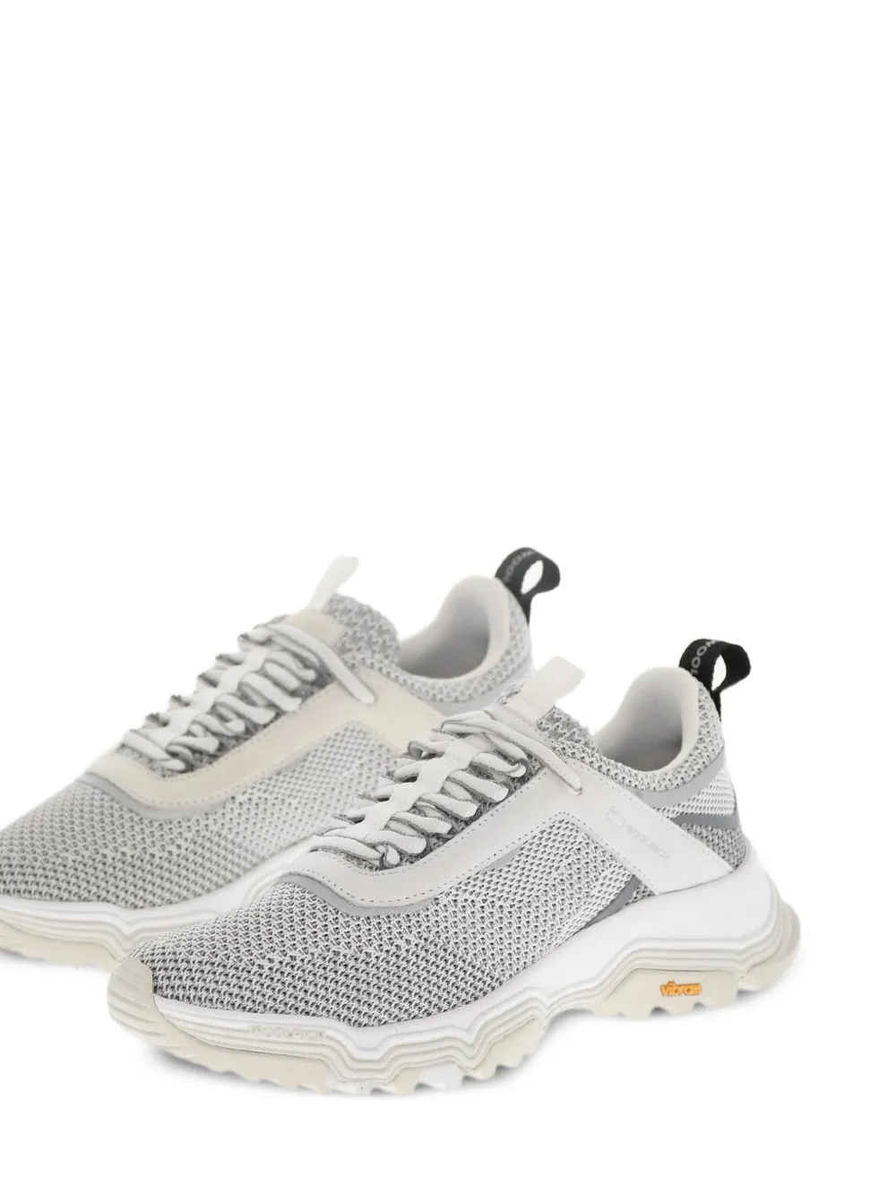 Woolrich perforated suede-trim sneakers Grijs