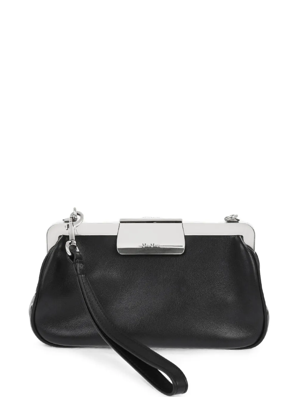 Max Mara snap-closure leather clutch bag - Schwarz