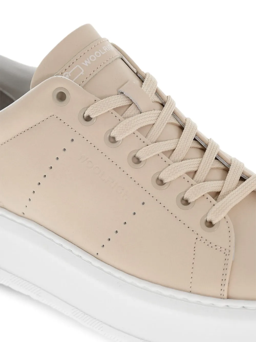 Woolrich low-top leather sneakers Beige