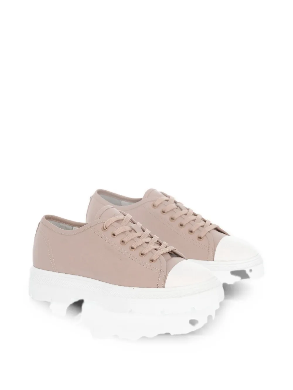 Woolrich hammered leather chunky sneakers Roze