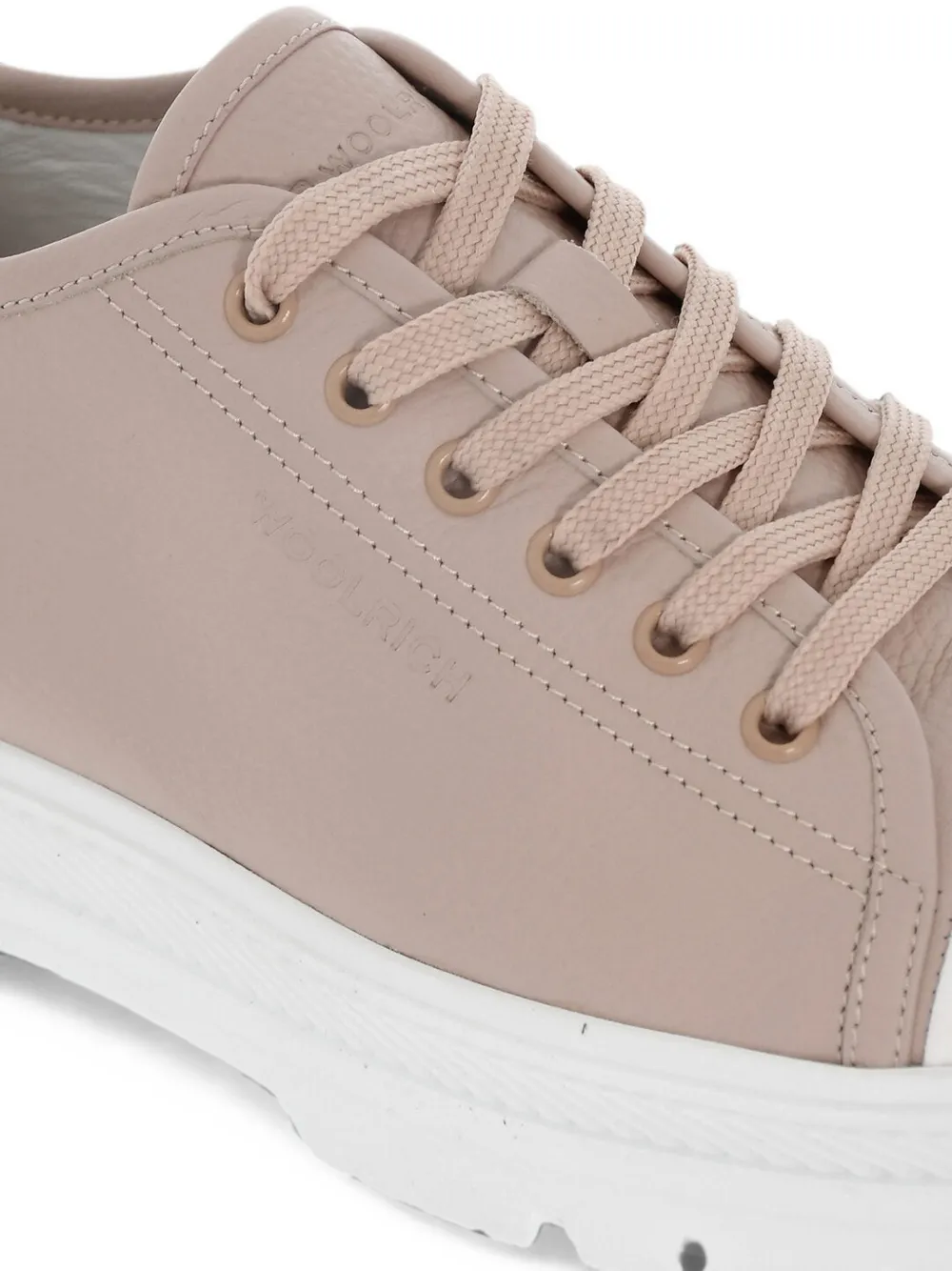 Woolrich hammered leather chunky sneakers Roze
