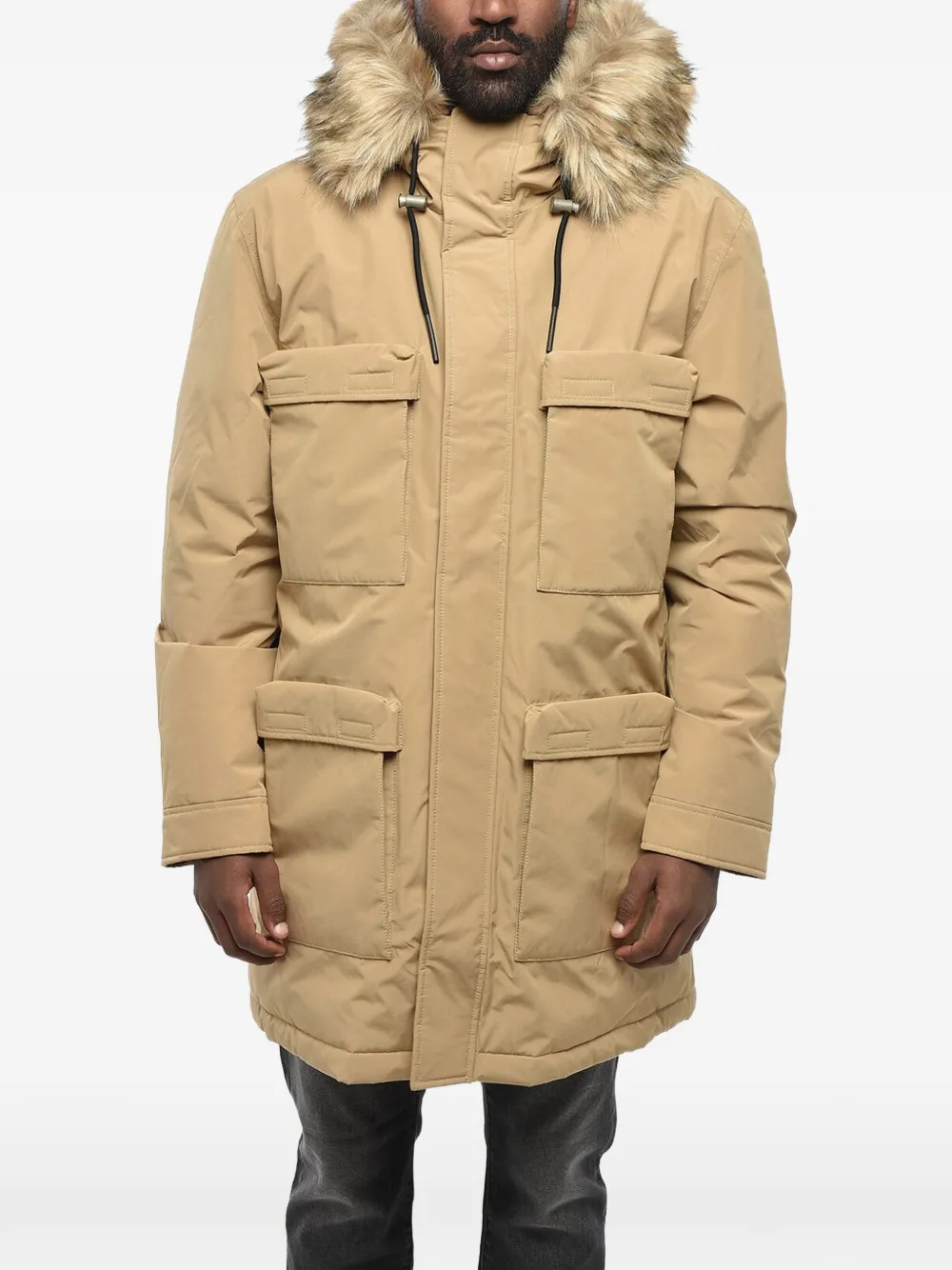 Diesel padded parka Milow with faux-fur detail - Nude