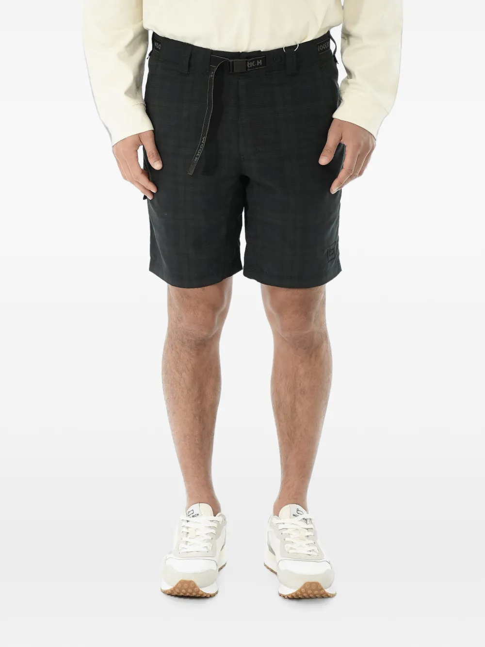 Woolrich plaid-check belted shorts - Schwarz