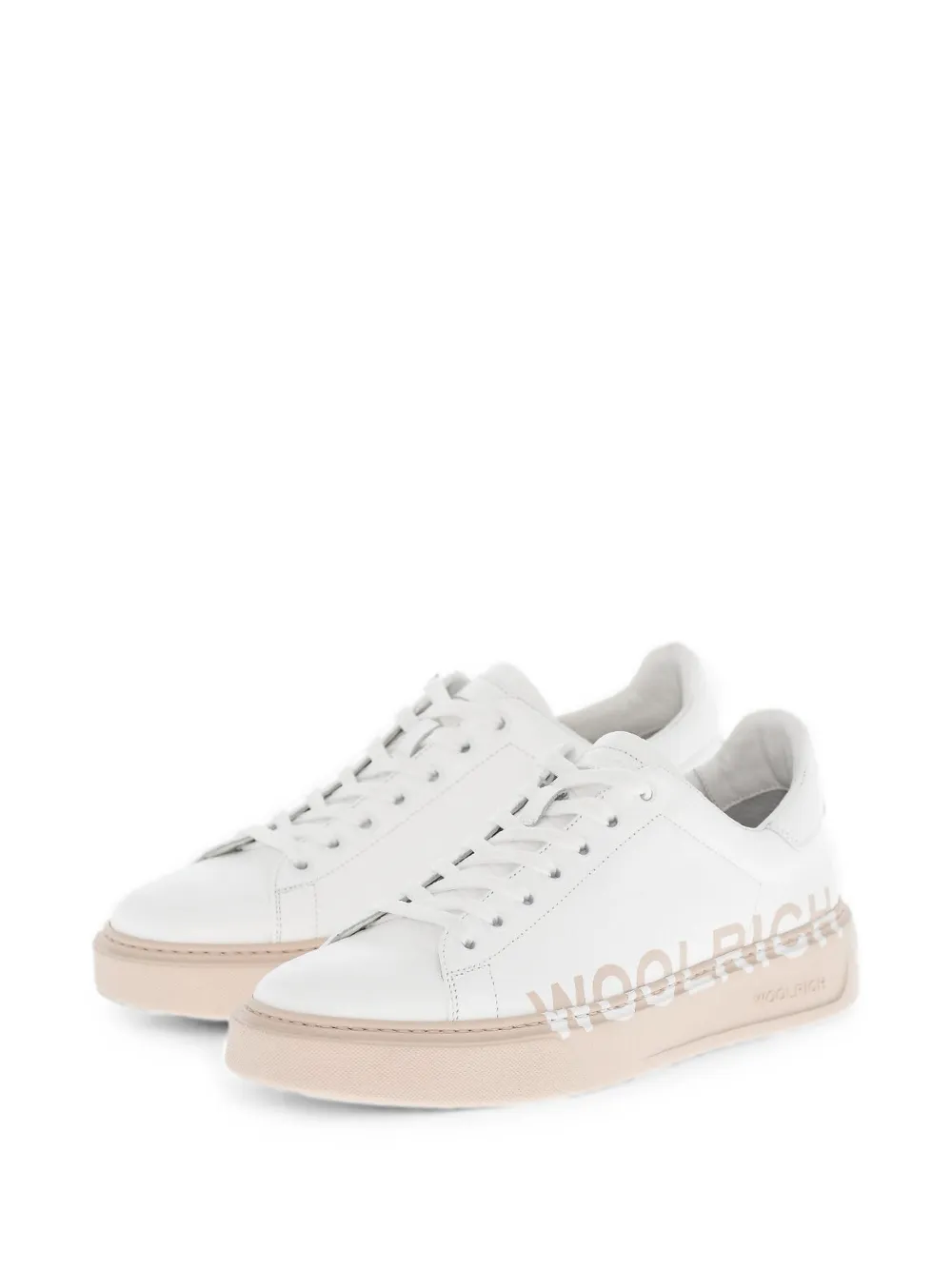 Woolrich logo-print lace-up sneakers Wit