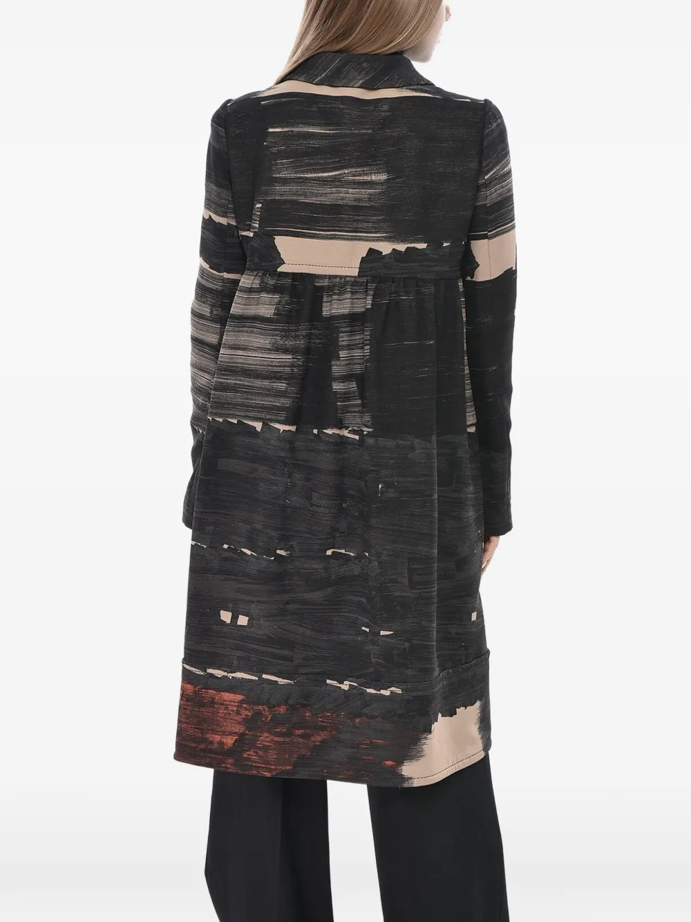 Giambattista Valli printed single-breasted coat Zwart