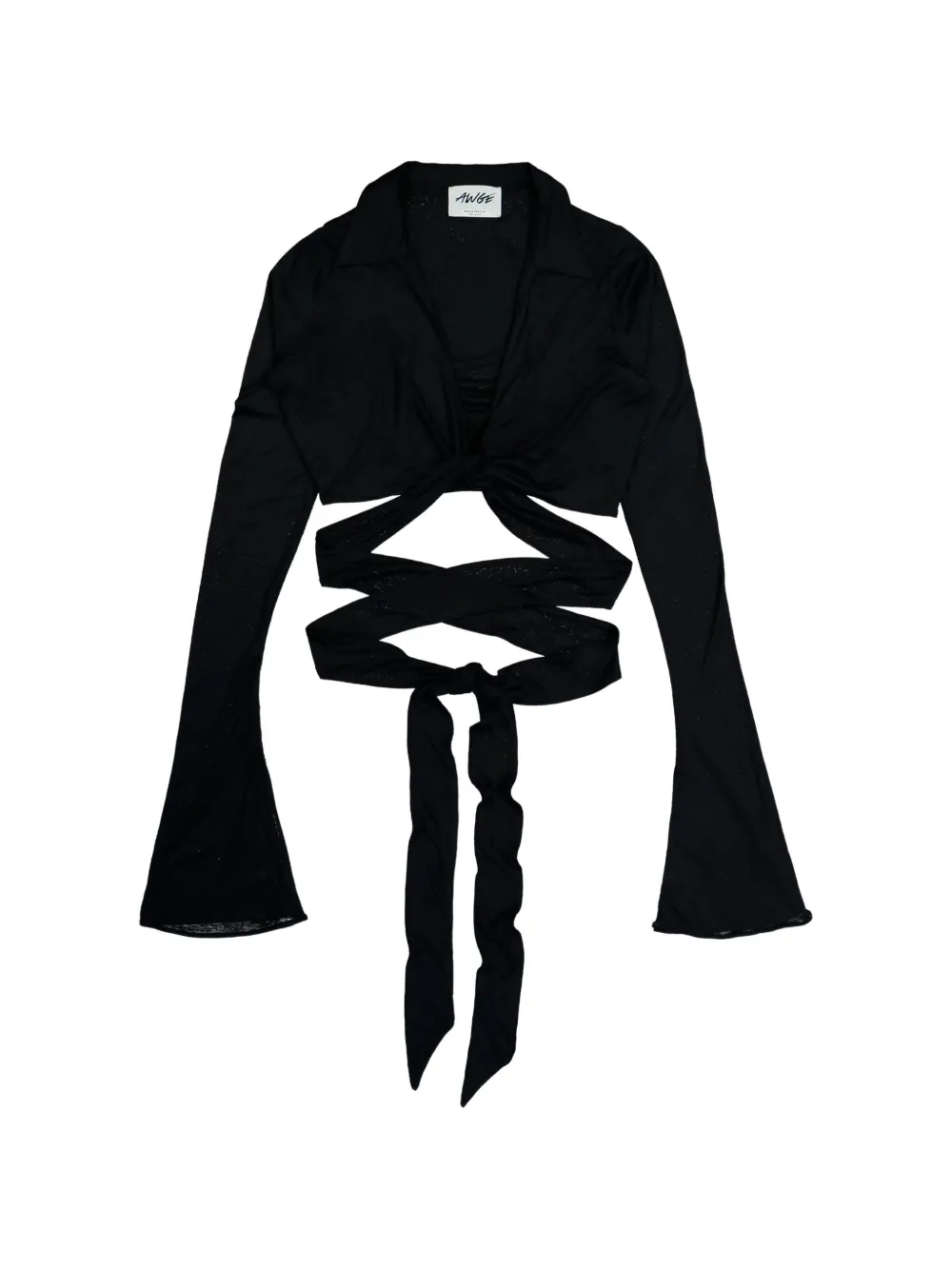 AWGE cropped wrap-tie shirt - Schwarz
