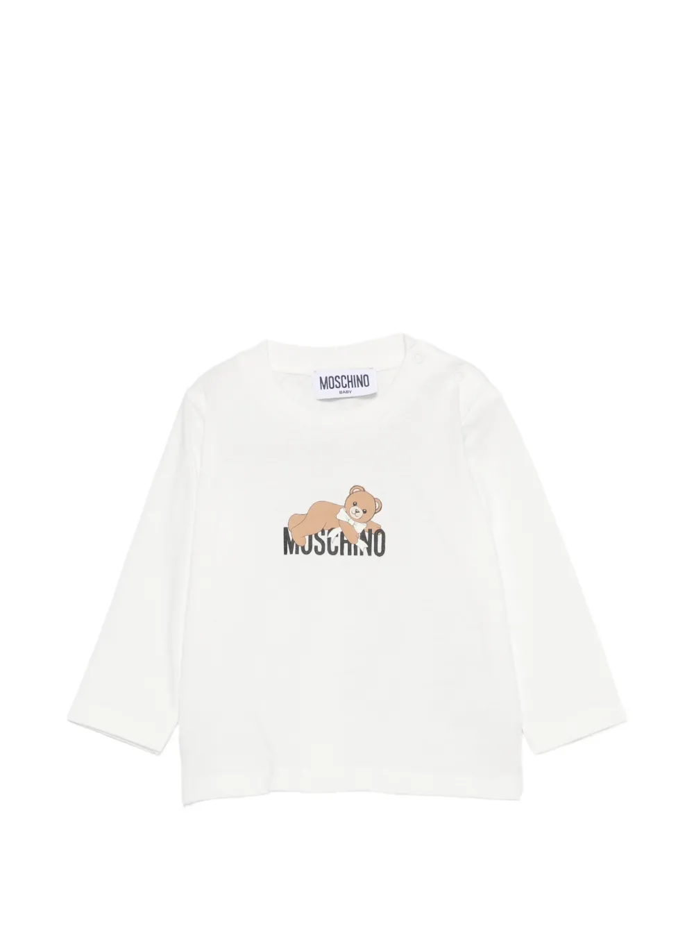 Moschino Kids Teddy Bear logo-print T-shirt - Bianco