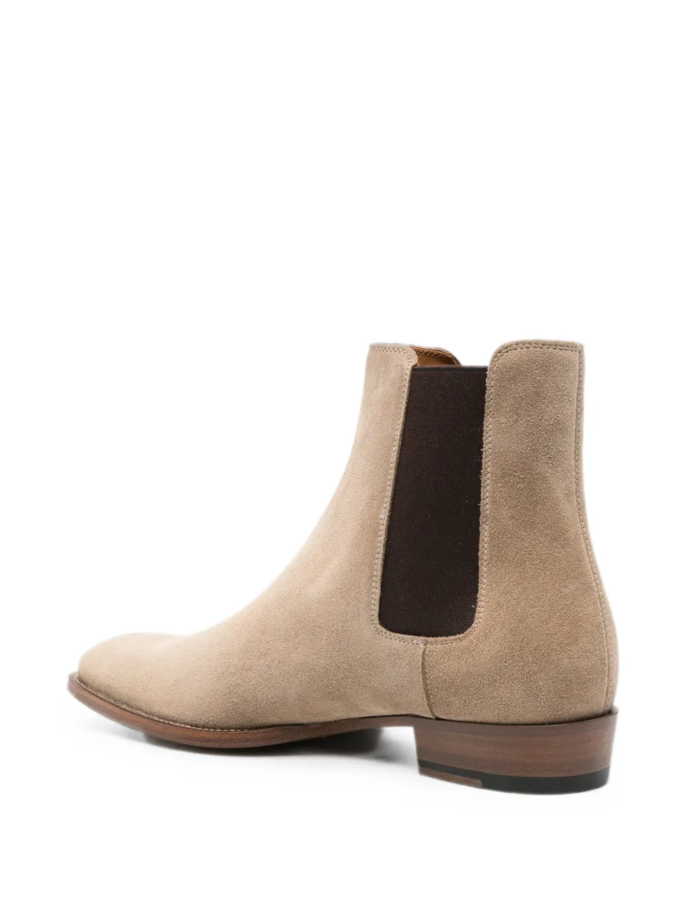 Saint Laurent suede Chelsea boots Beige