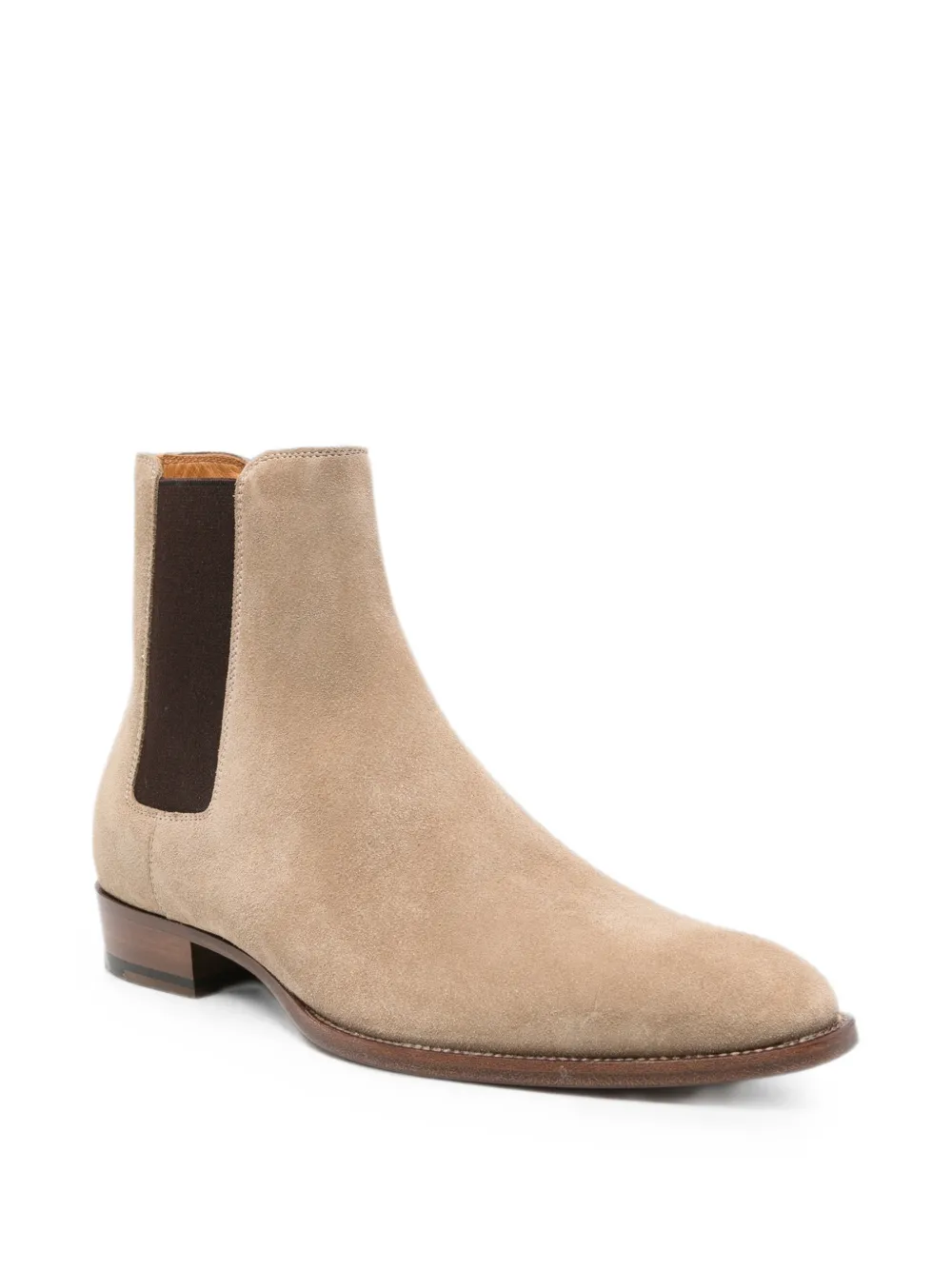 Saint Laurent suede Chelsea boots Beige
