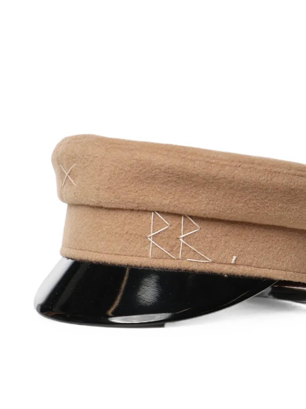 Ruslan Baginskiy Bakerboy hoed met geborduurd logo en gelakte klep Beige