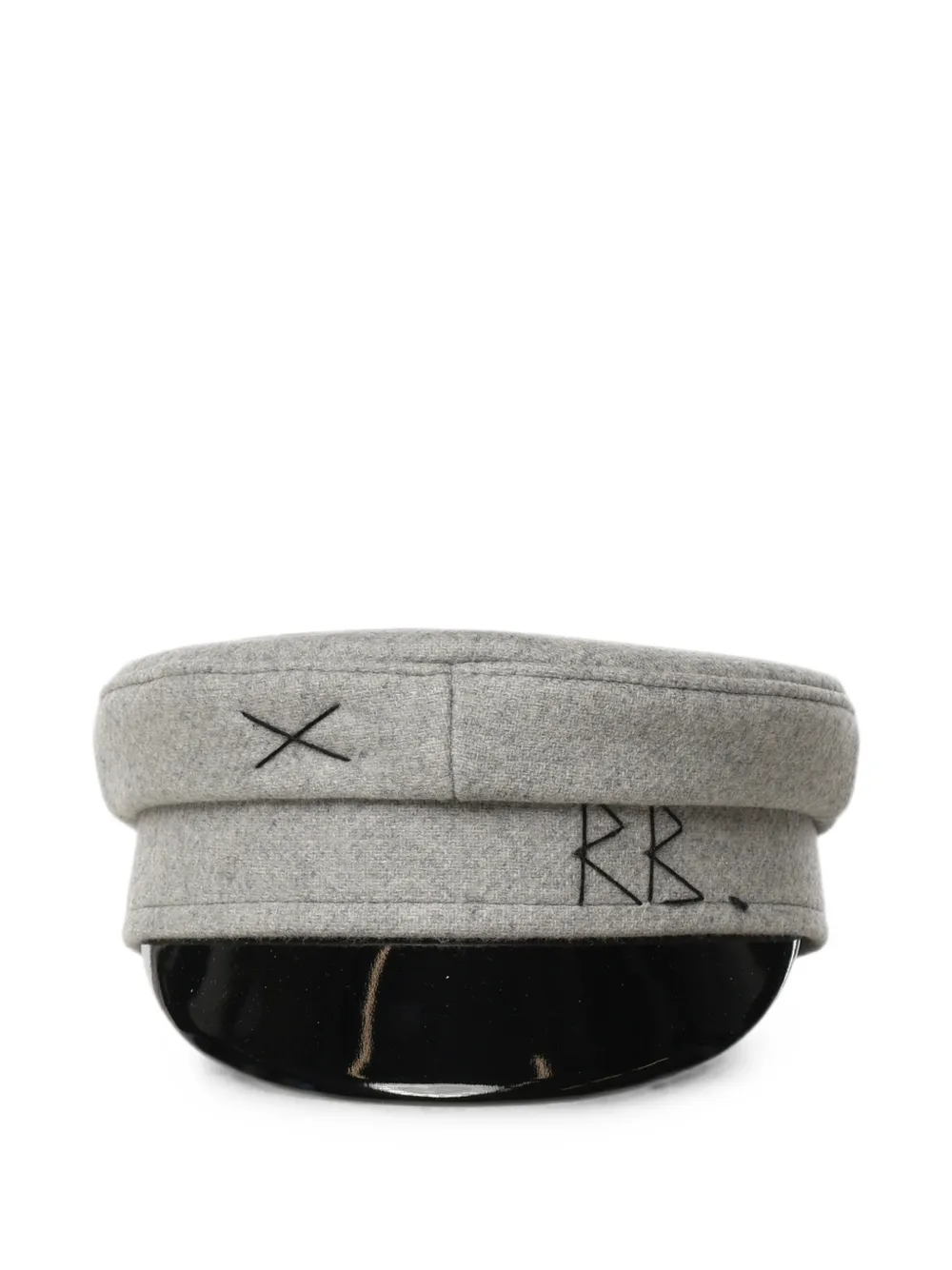 Ruslan Baginskiy logo-embroidered baker boy hat - Grigio