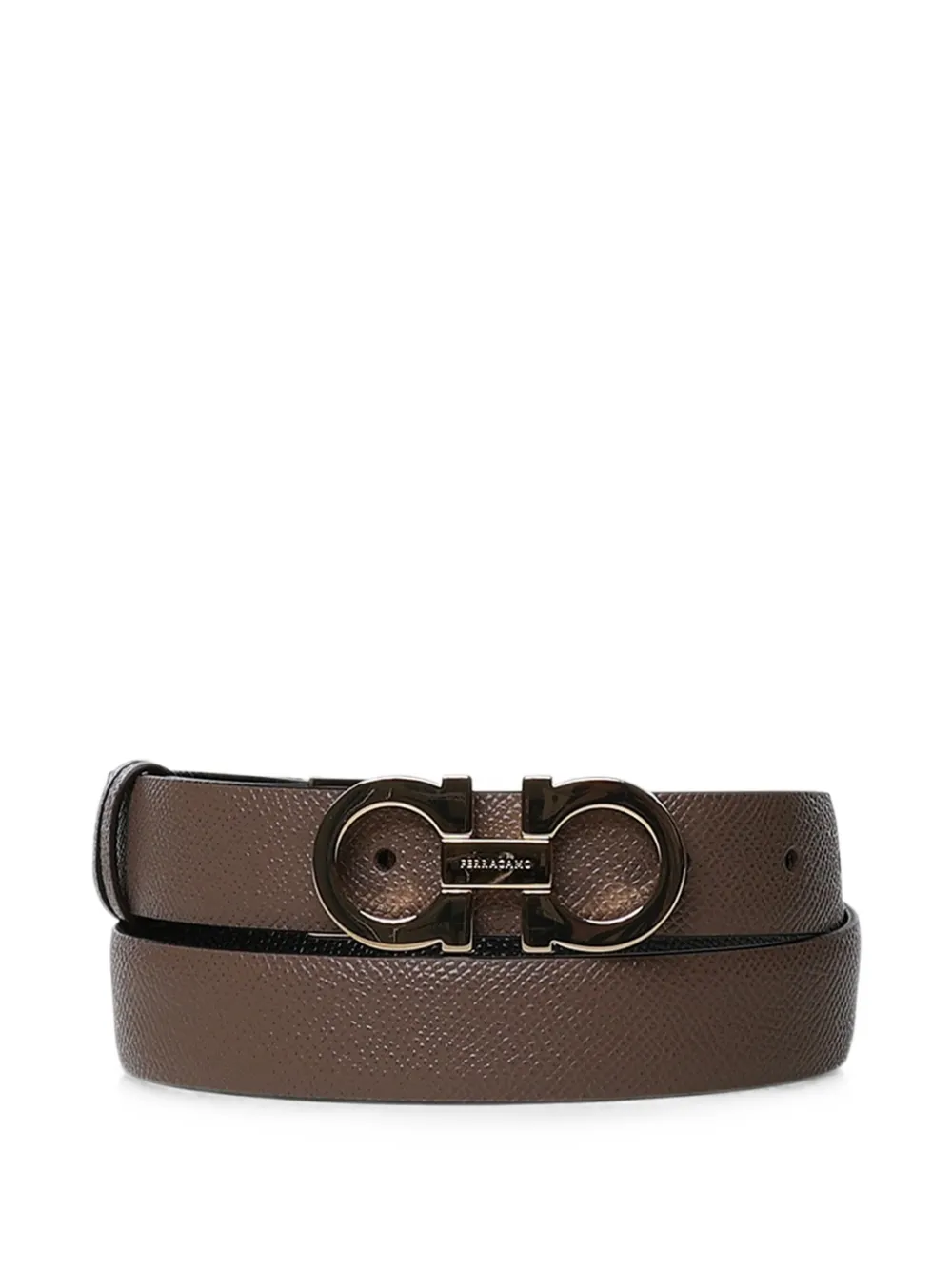 Ferragamo Gancini-buckle reversible belt - Marrone