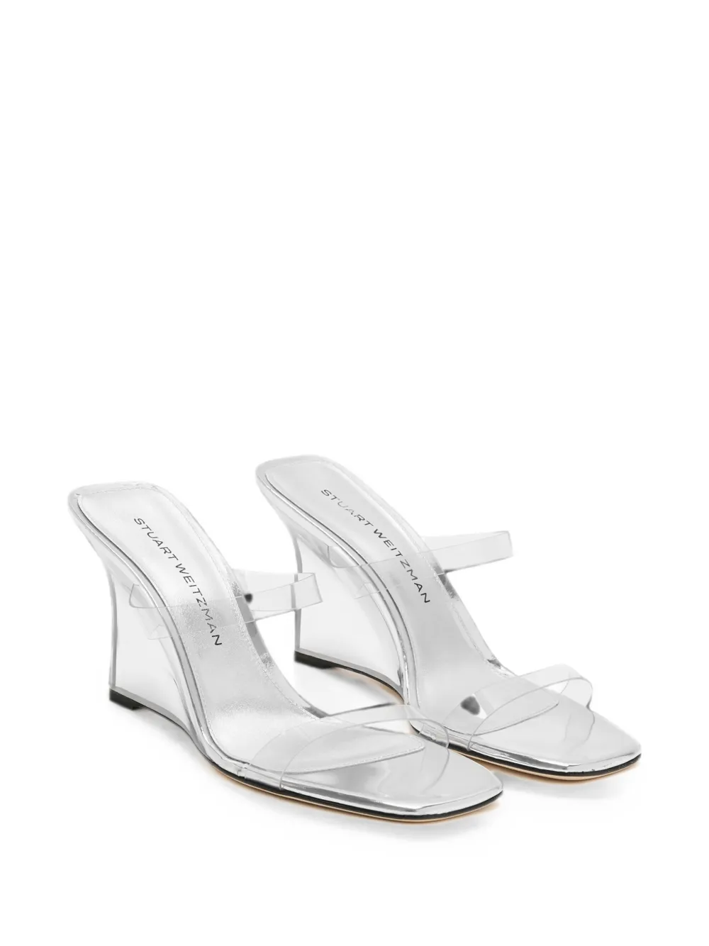 Stuart Weitzman transparent-strap wedge sandals Wit