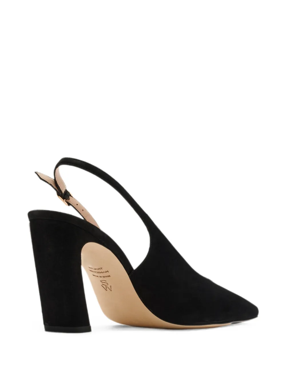Stuart Weitzman slingback pointed-toe sandals Zwart