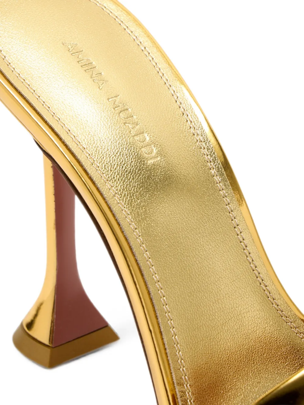 Amina Muaddi Lupita metallic sandals Goud