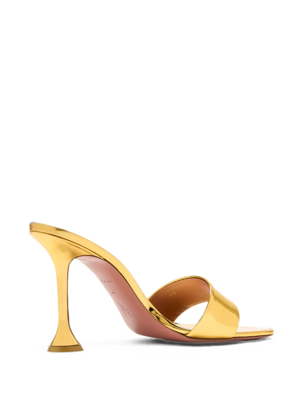 Amina Muaddi Lupita metallic sandals Goud