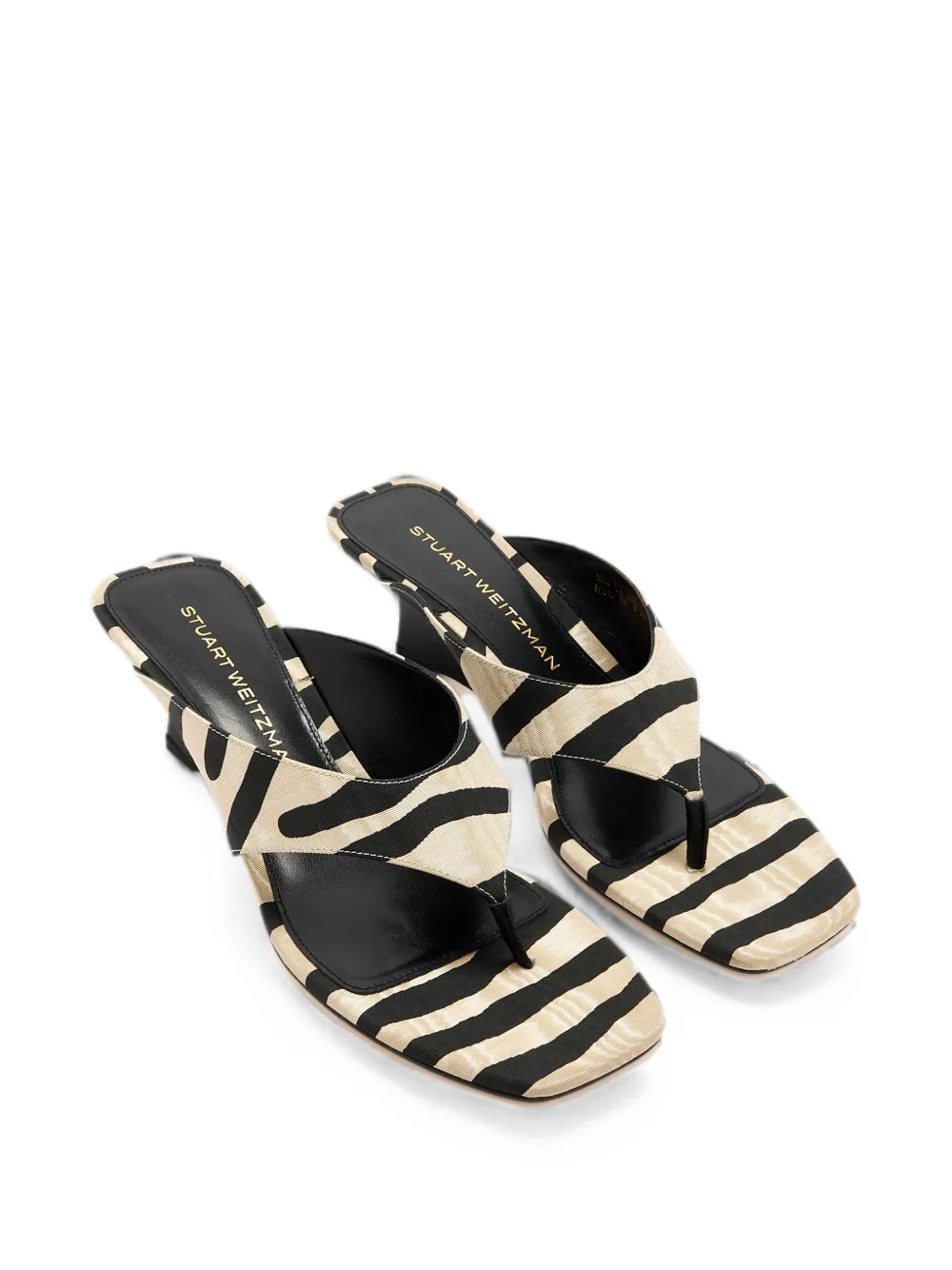 Stuart Weitzman zebra-print wedge sandals Beige