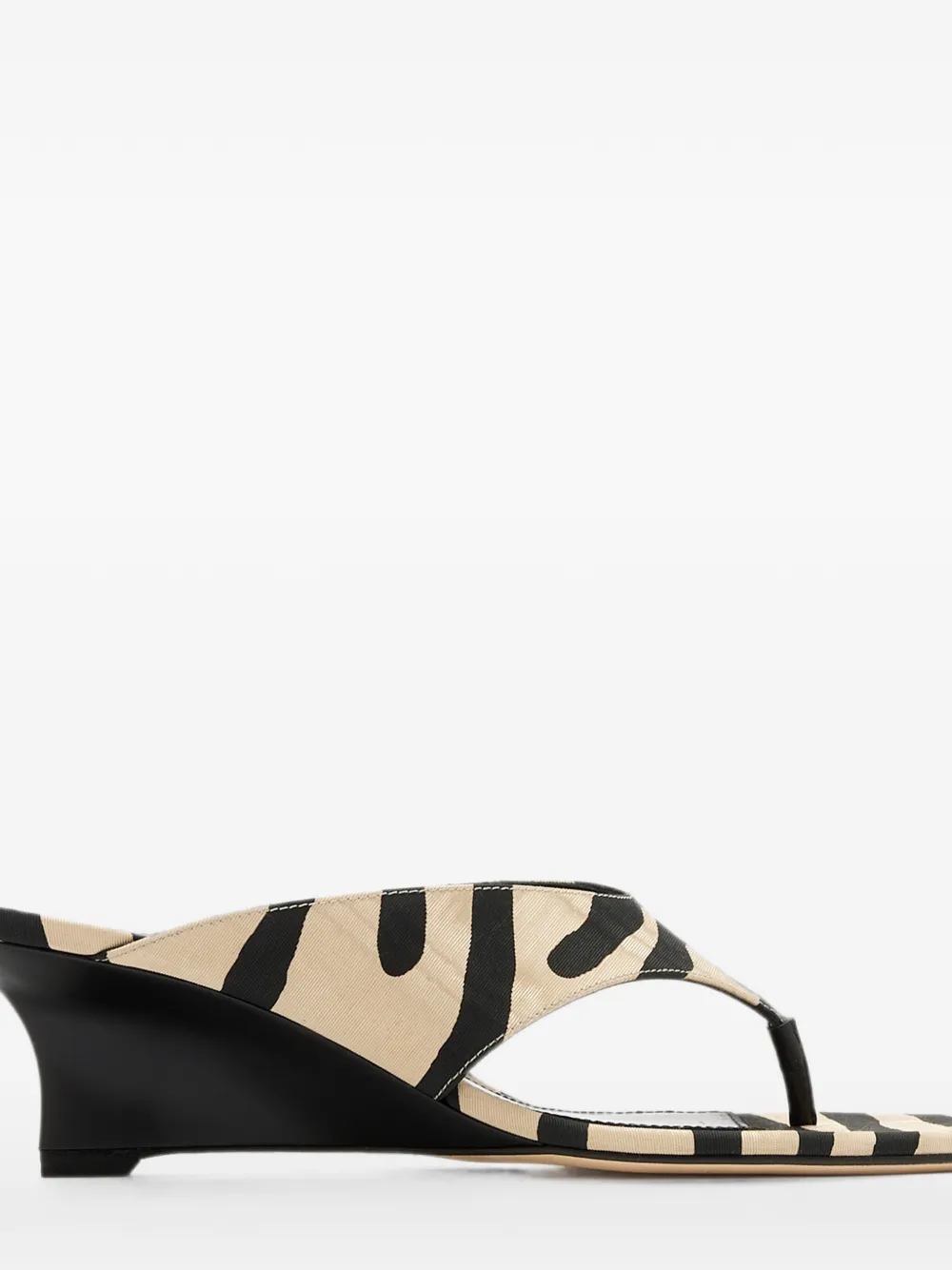 Stuart Weitzman zebra-print wedge sandals - Toni neutri